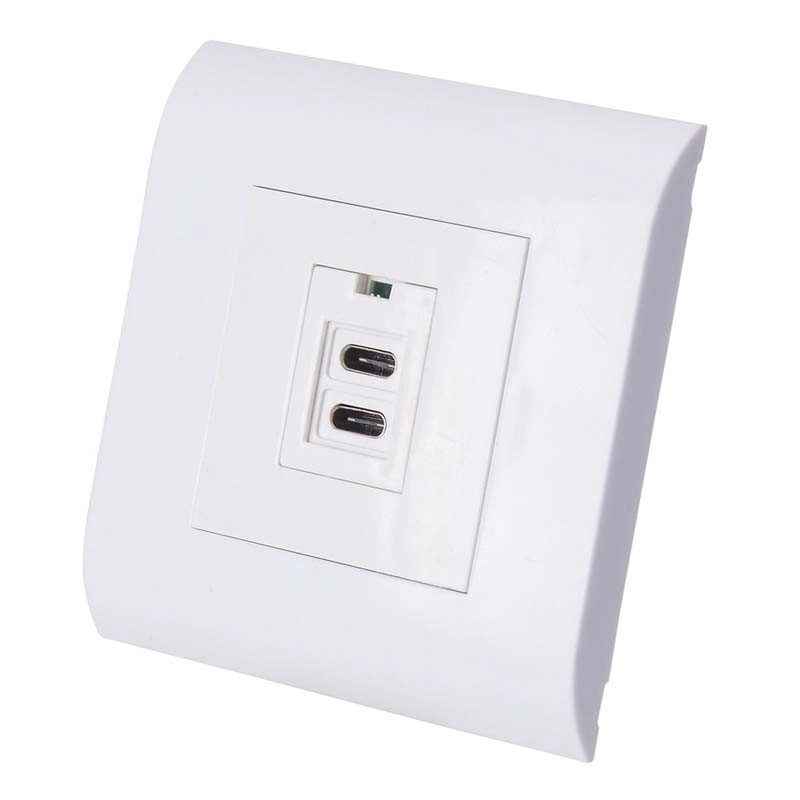 Διπλές μονάδες φόρτισης USB τύπου C USB 45 * 45mm για πρίζα 80 τύπου ευρωπαϊκής μονάδας υποδοχής φόρτισης USB 5V 2.1A