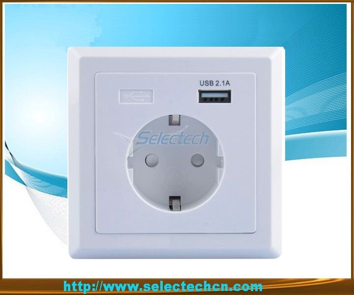 ألمانيا مقبس USB لوحة الجدار شاحن USB-18