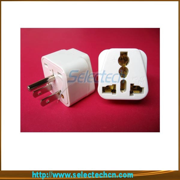 Handy Protable eu universel à nous brancher 3 broches adaptateur de prise SE-UA5