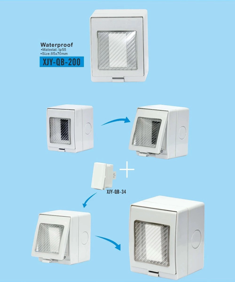 IP55 Waterproof box for the EU schuko socket, single wall switch or single socket waterproof box