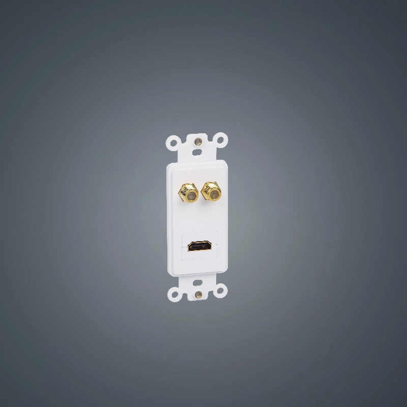 Painel de parede da combinação Multi-functional, conector coaxial fêmea do tipo de F RF + painel de tomada fêmea de HDMI