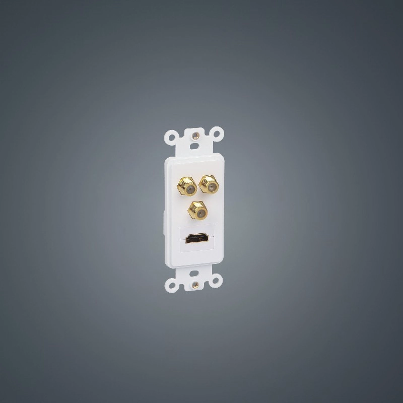 Painel de parede da combinação Multi-functional, conector coaxial fêmea do tipo de F RF + painel de tomada fêmea de HDMI