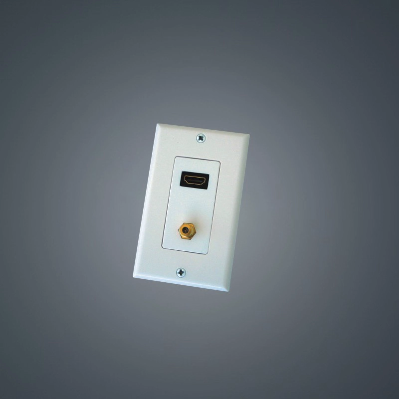Painel de parede da combinação Multi-functional, conector coaxial fêmea do tipo de F RF + painel de tomada fêmea de HDMI