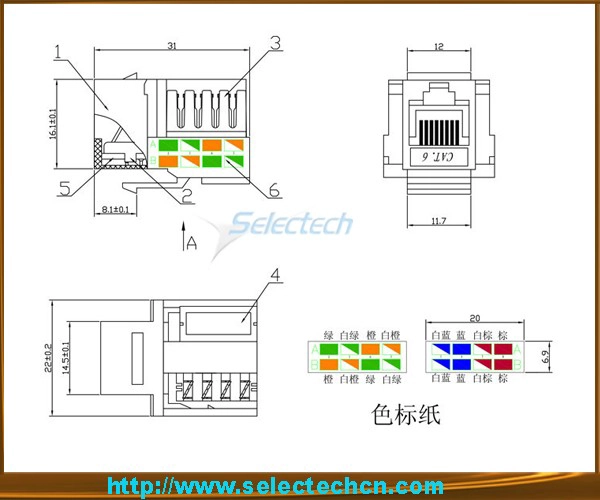 크로네 IDC NE-23 Cat5e 특징 / CAT6와 RJ45 키스톤 잭