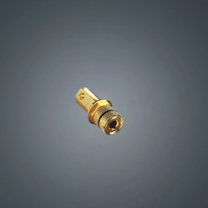 Enchufe de pared de audio / video estándar, placa de pared de tipo de acoplador de poste de cobre plateado enchapado en oro