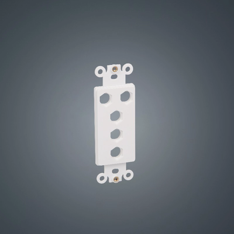 EUA placa frontal placa de placa de inserção de plástico Hexagon 5-holes ABS branco para áudio / vídeo