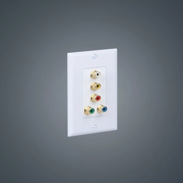 EUA placa frontal placa de placa de inserção de plástico Hexagon 5-holes ABS branco para áudio / vídeo