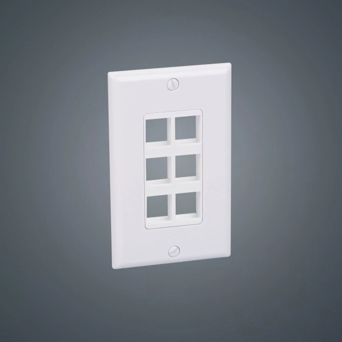 US type Keystone plate 120 type 6 port keystone holes wall plate for cat6