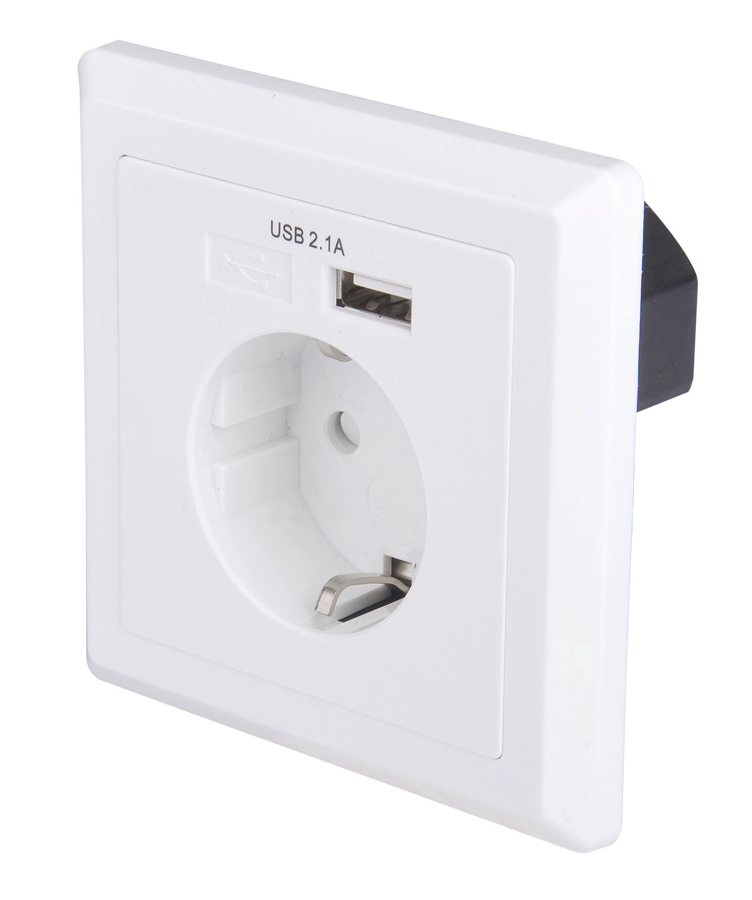 USB-20-Schuko-Buchse 80 * 80-Buchse im deutschen Stil Einzelport USB-Ladegerät für Wandplatte