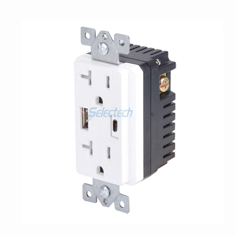 Chargeurs USB Prise de courant type C Prise murale électroicale standard USA CANADA avec TR 20A USB-31-A / C