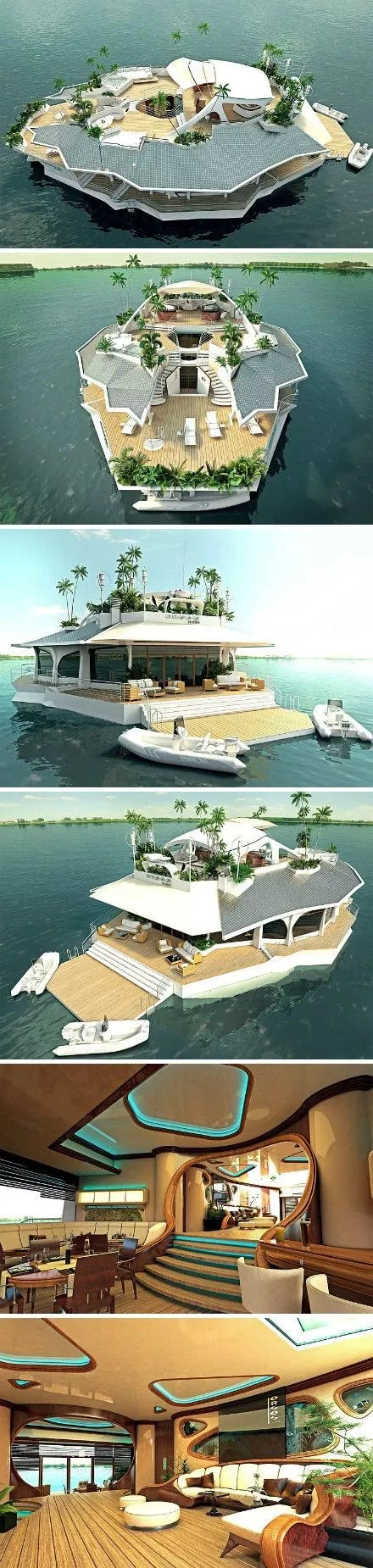 Solar floating island