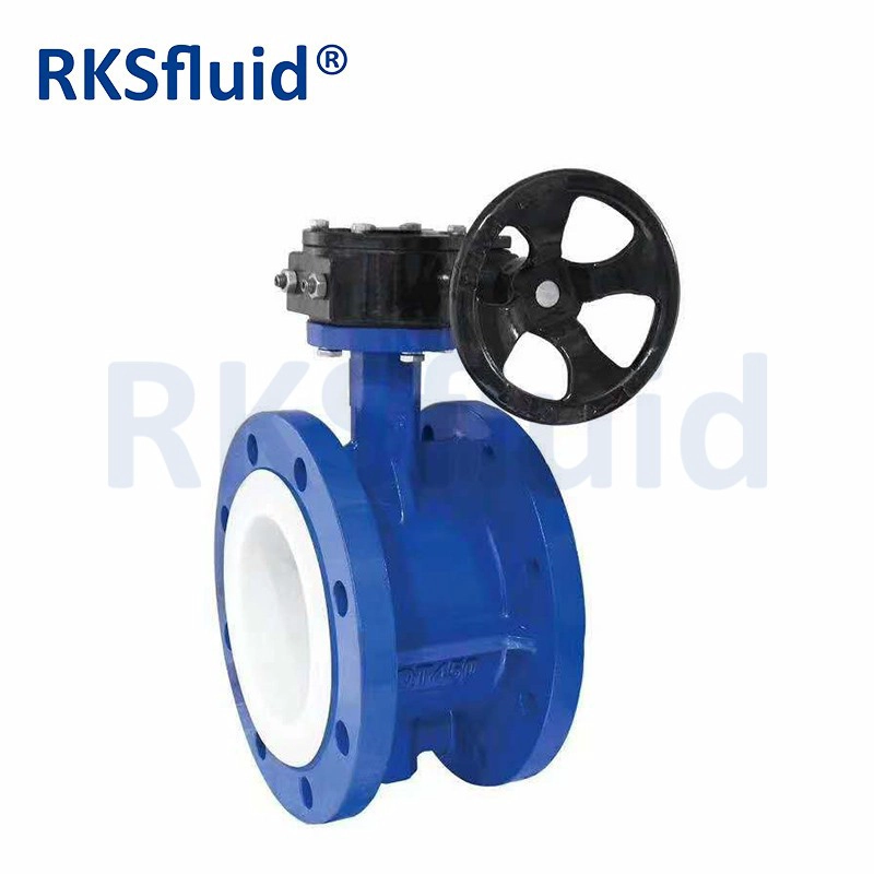 China 4 10 inch ptfe type Ductile Iron cast iron stainless steel wafer butterfly valve price list manufacturer