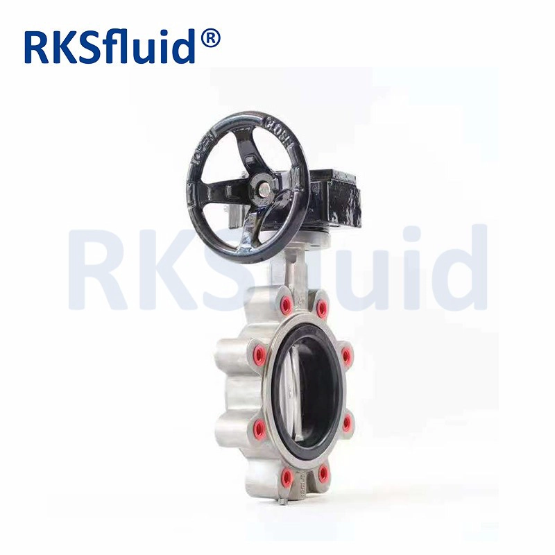 China 4 10 inch ptfe type Ductile Iron cast iron stainless steel wafer butterfly valve price list manufacturer