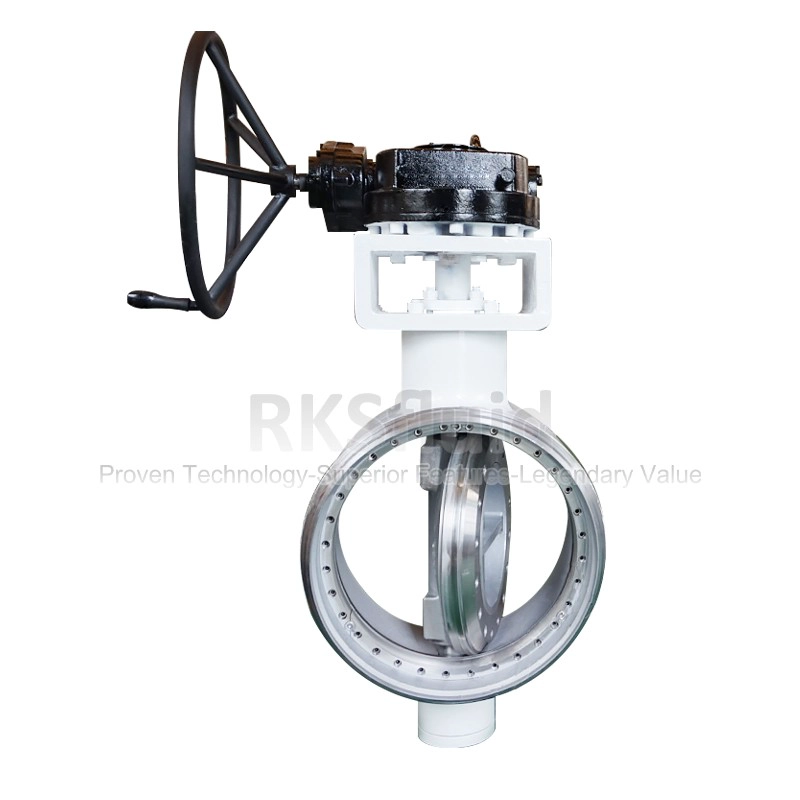 ประเทศจีน API 598 DN800 CF8 BUTT-WELD ประเภทโลหะสามชดเชยราคาผู้ผลิตวาล์วผีเสื้อราคา ผู้ผลิต