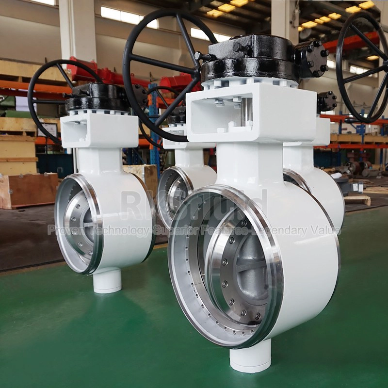 ประเทศจีน API 598 DN800 CF8 BUTT-WELD ประเภทโลหะสามชดเชยราคาผู้ผลิตวาล์วผีเสื้อราคา ผู้ผลิต