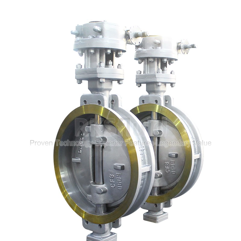 Cina Produttore di valvole a farfalla cinese EN593 Wafer di turbina Tipo di acciaio carbonio Triplo valvola a farfalla eccentrica DN500 PN10 produttore