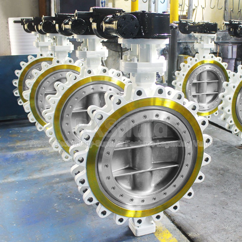 China Chinesische industrielle Hochleistungs -Schmetterlingsventil API 609 DN350 Edelstahl SS304 Lug Typ Triple Offset Excentric Schmetterlingsventil PN16 Hersteller