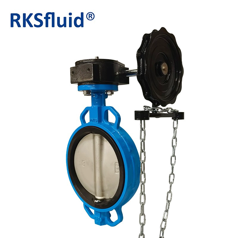 ประเทศจีน กำหนดเอง DN150 DN200 PN25 Cast Ductile Iron CF8 Wafer Type Gearbox ที่ใช้งานได้ ผู้ผลิต