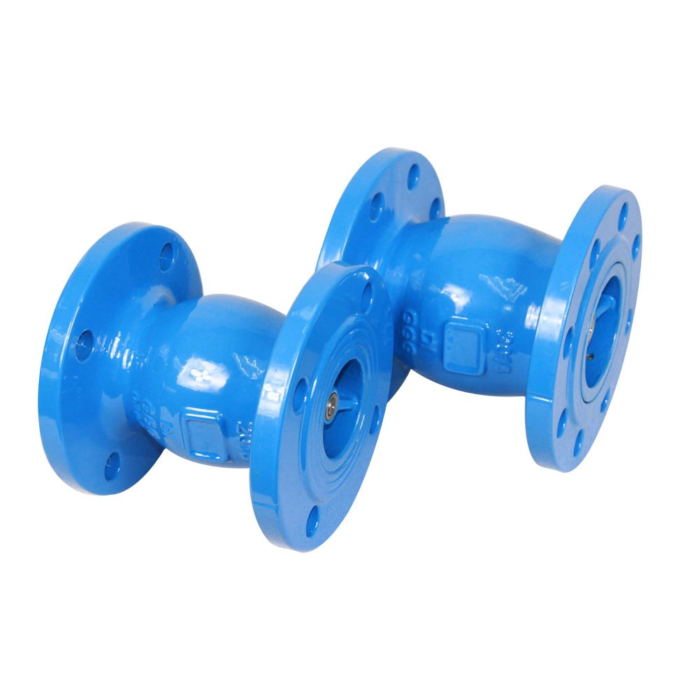 China EN 1092-2 pn10/16 ductile cast iron material silence non return  flanged nozzle type check valve manufacturer