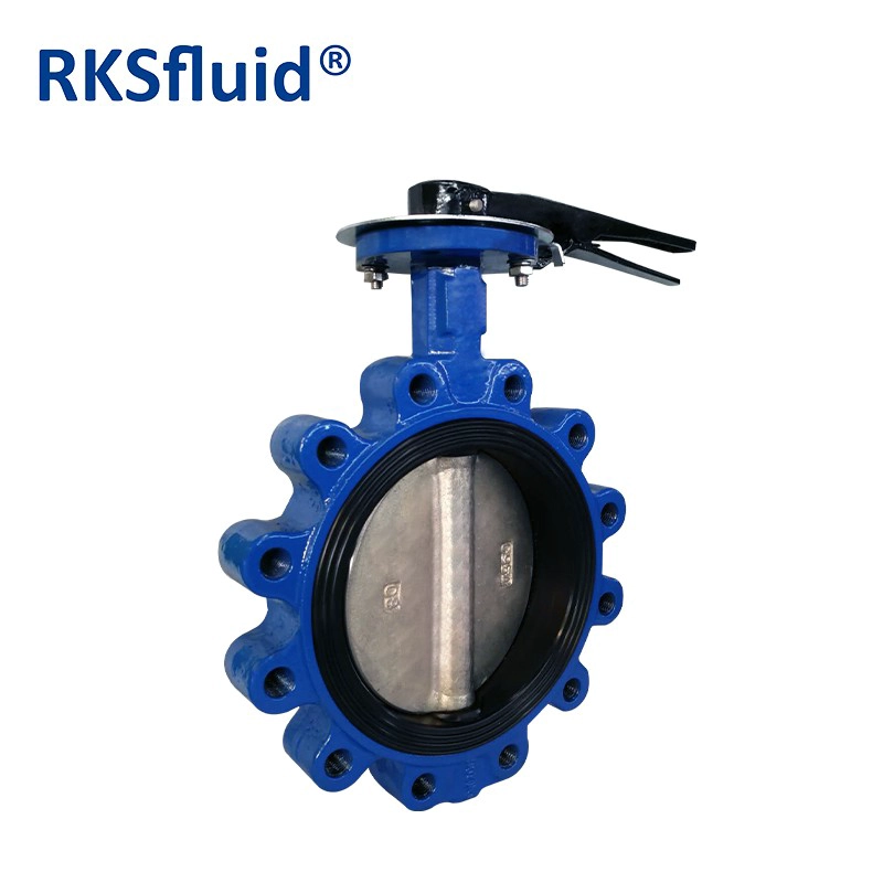 China RKSfluid DN200 PN16 Manufacturing Ductile Cast Iron Lug Type Manual Butterfly Valve Price manufacturer
