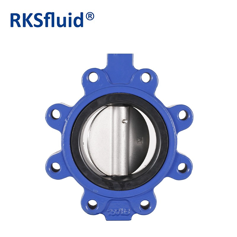 China RKSfluid PN16 NBR Seated CF8 Resilient Butterfly Valve Ductile Iron DN150 3Inch Wafer Type Butterfly Valve Price manufacturer