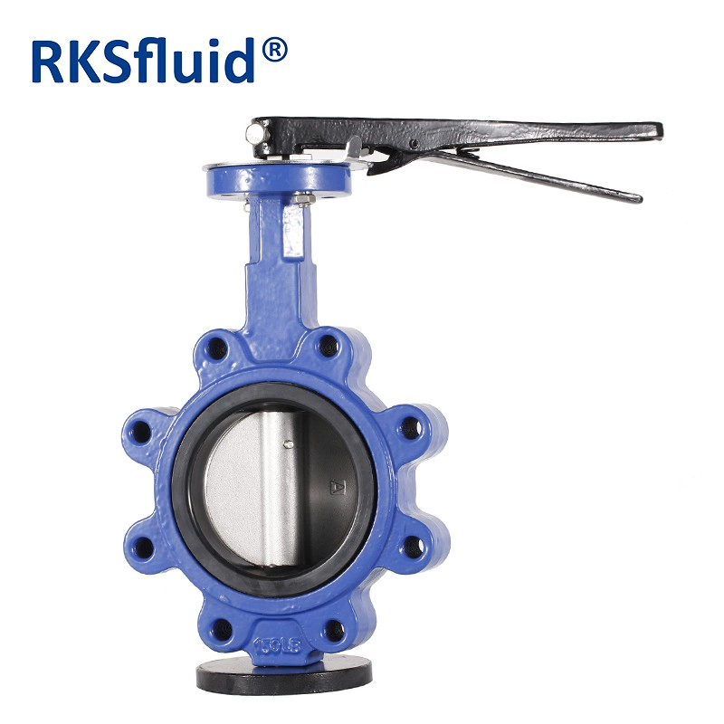 China RKSfluid SS316 Flanged Butterfly Valve 4 Inch DN400 Resilient Seat Wafer Type Butterfly Valve Price with Hand Lever manufacturer