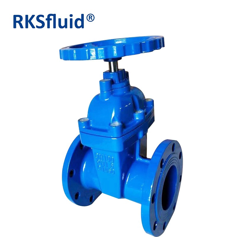 China RKSfluid brand Factory Supplier Ductile iron PN16 DN150 Soft Seal Resilient Seated Flange Type Gate Valve manufacturer
