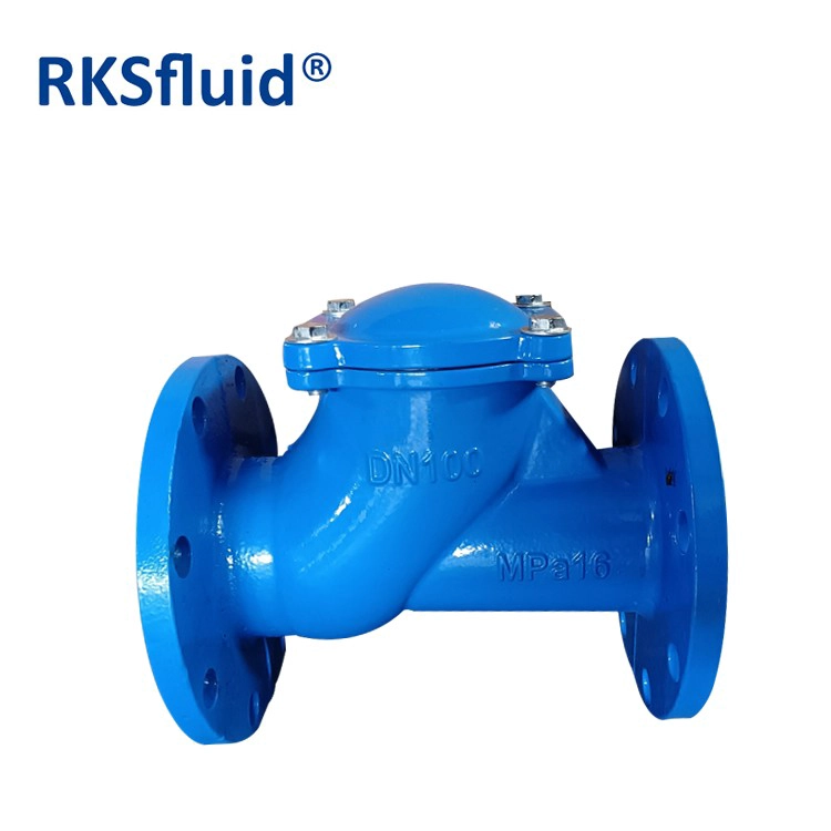 porcelana RKSfluid Válvula china sin retorno Válvulas de retención de la bola del extremo de la brida de hierro PN16 DN100 para aguas residuales fabricante