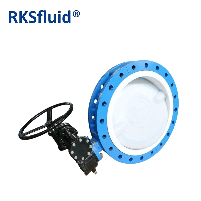 中国 RKSfluid工业阀ANSI 150延性铁QT450晶圆凸轮类型PTFE衬里蝴蝶阀PN10 制造商