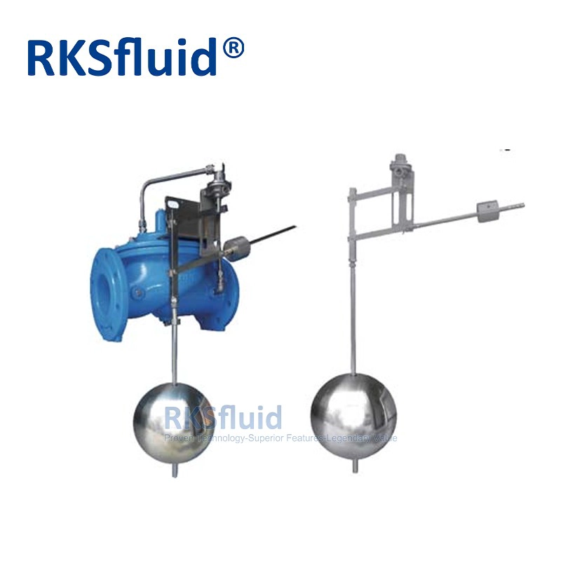 China RKSfluid water level control valve diaphragm type ductile iron 100X automatic float ball type control valve PN16 manufacturer