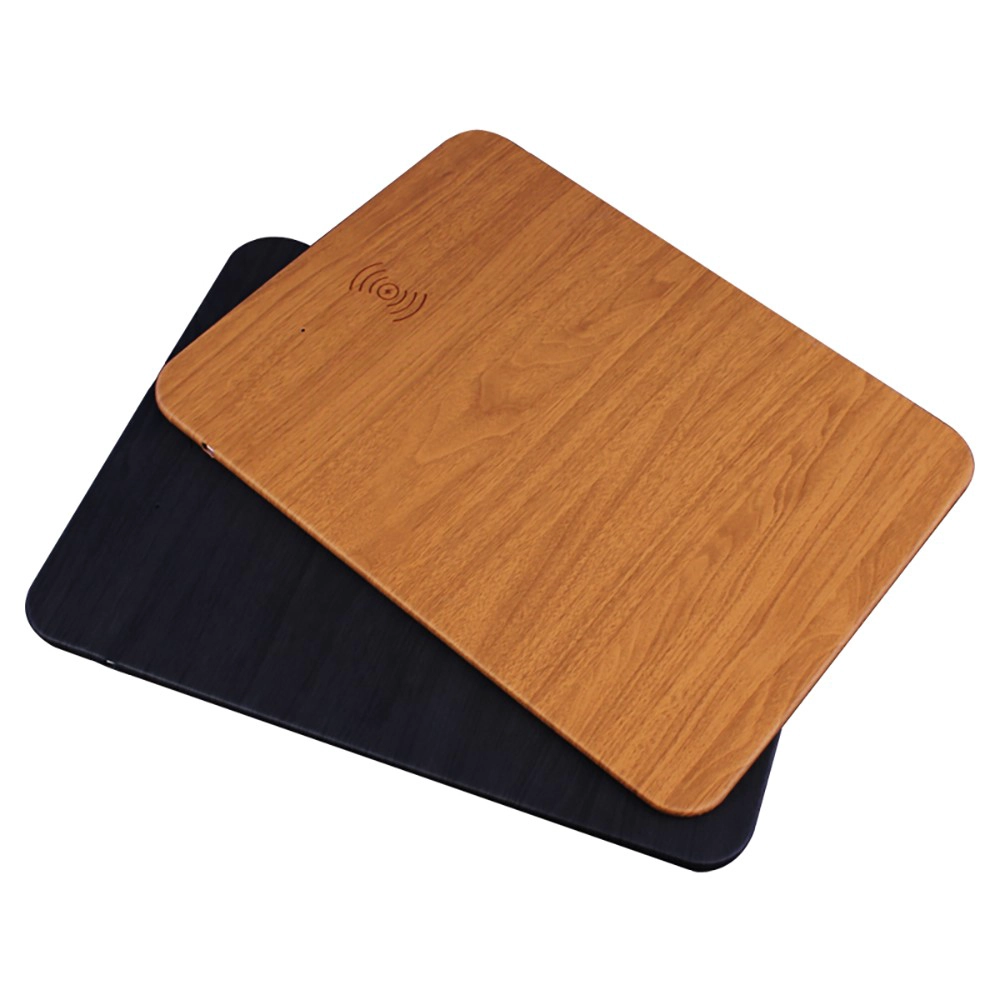 Φιλικό προς το περιβάλλον Qi Fast Wireless Charger Mouse Pad με προσαρμοσμένη ξύλινη έγχρωμη επιφάνεια PU για όλες τις συσκευές συμβατές με Qi (MH-D82)