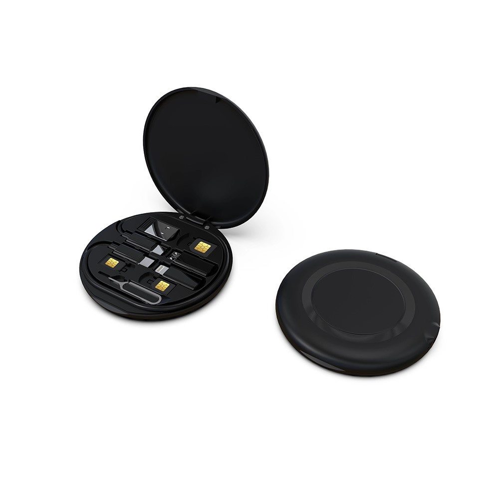 China Portable Multifunctional 15W Fast Wireless Charger with Storage Case and 60W C-C Data Cable SIM Cards Slots for Travel Use (MH-D9) manufacturer