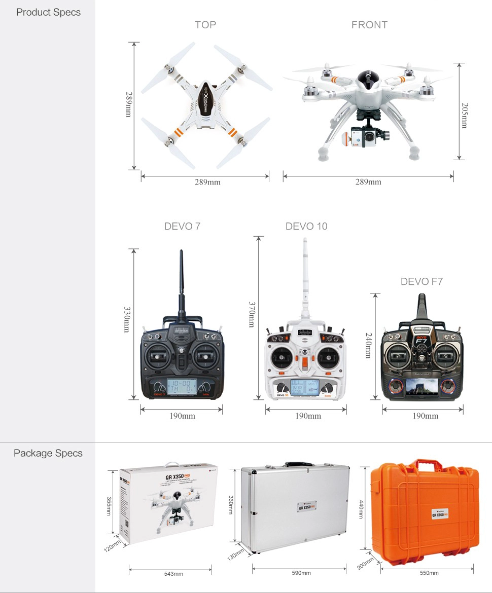 Walkera QR X350 PRO - GPS FPV RC Quadcopter With DEVO F7