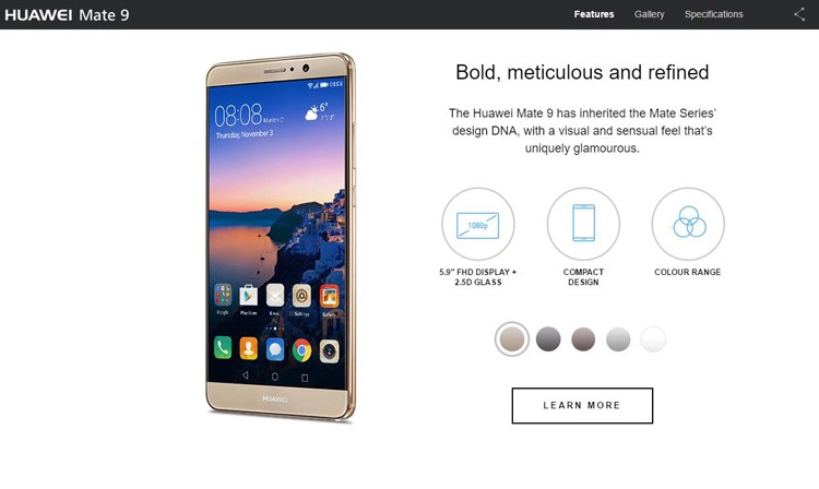 HUAWEI Mate 9 Grand listing