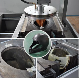 Carbon fiber helmet molded in vacuum forming Carbon fiber helmet molded in vacuum forming