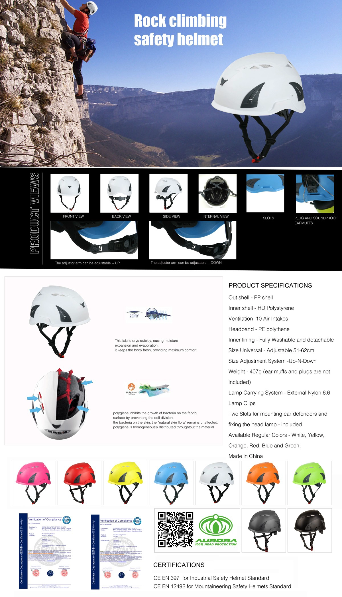 en12492 climbing helmet