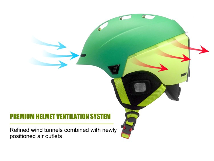 2017 nuove forti capacità su tutti i tipi di casco, EPS + PC + ABS snowboard casco # au-S07