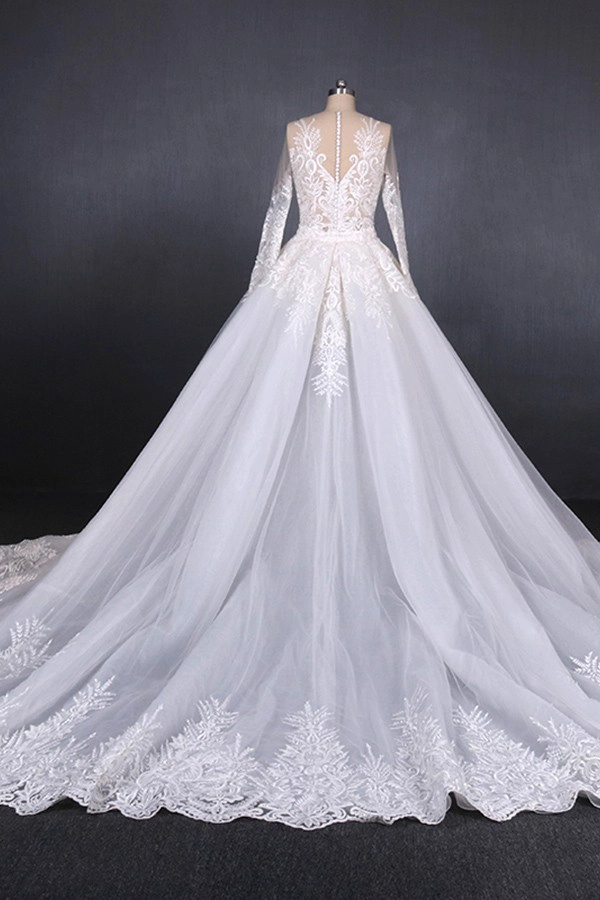 Vestido de novia 2019 último diseño vestido de novia marfil vestido de noiva con tren desmontable