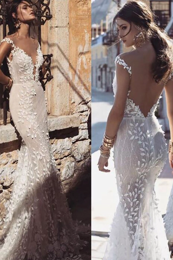 2019 nouveau design robes de mariée voir à travers sexy robe de noiva avec queue courte
