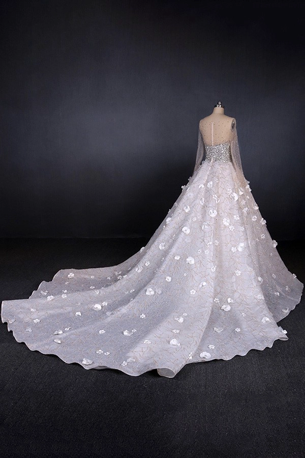 Perles De Luxe Longue Robe De Mariée De Train Robe De Mariée Robe De Mariée En Cristal 2019