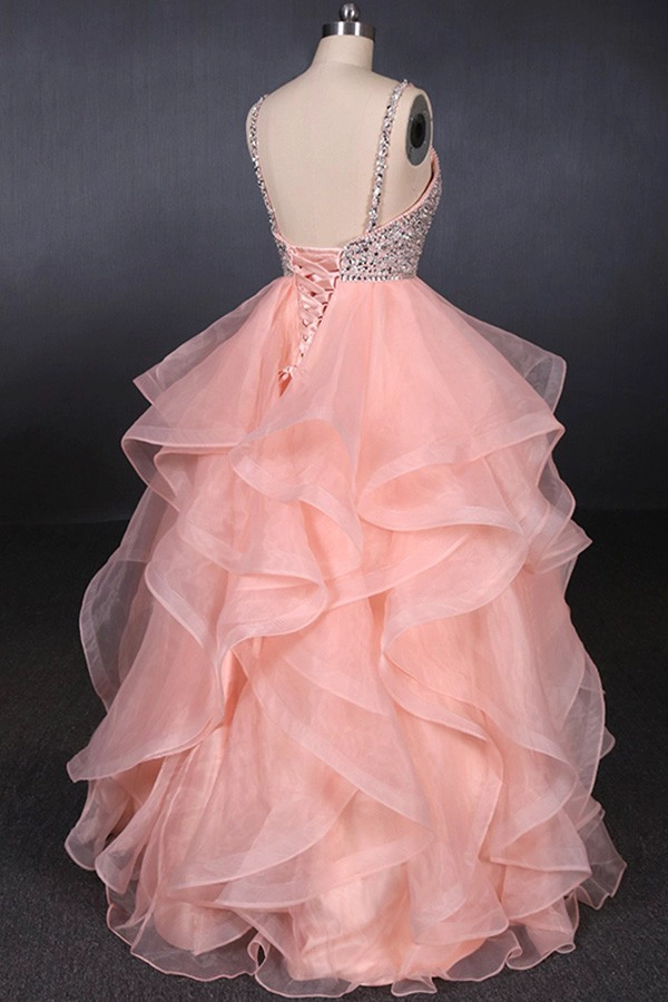 China Fornecedor de Casamento Suzhou Querida Baguetes Organza Lantejoulas Ruffles Rosa Vestido De Noiva Vestido de Noiva