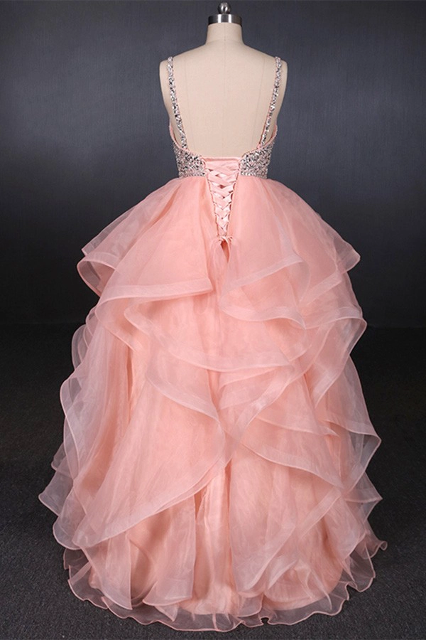 China Fornecedor de Casamento Suzhou Querida Baguetes Organza Lantejoulas Ruffles Rosa Vestido De Noiva Vestido de Noiva