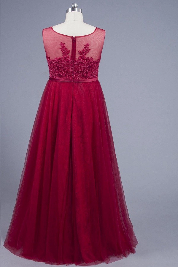 Último diseño simple Maxi ZZ-E0013 piso-longitud de encaje suave y apliques de encaje vestido de noche para mujeres gordas