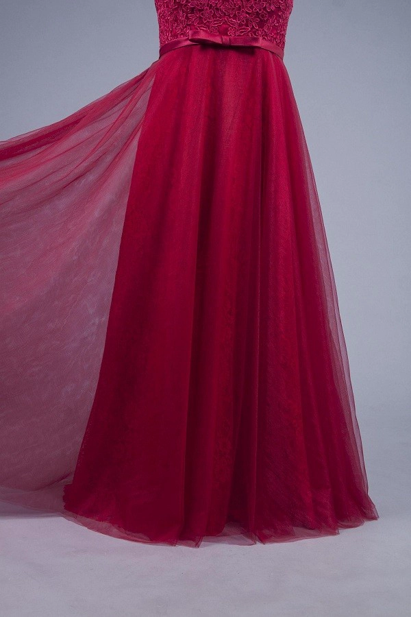 Último diseño simple Maxi ZZ-E0013 piso-longitud de encaje suave y apliques de encaje vestido de noche para mujeres gordas