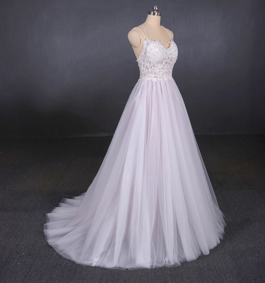 New design formal dress beaded wedding dress manufacturer A Line 2 in 1 Bridal Gowns