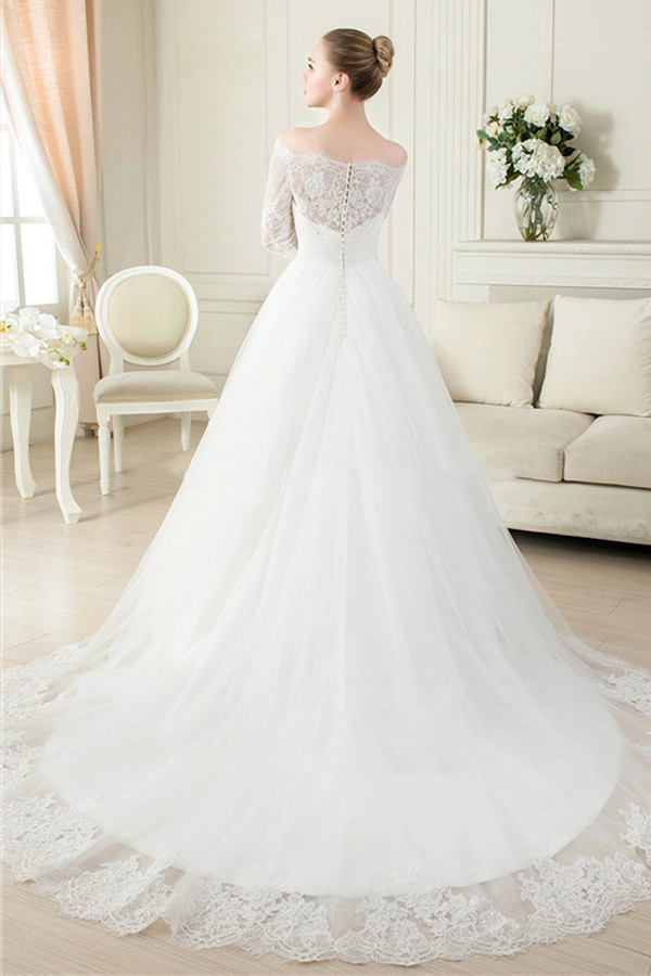 خدمة صانعي القطع الأصلية مسلم كم طويل الصورة الحقيقية شير ألف خط فستان الزفاف vestidos دي نوفيا