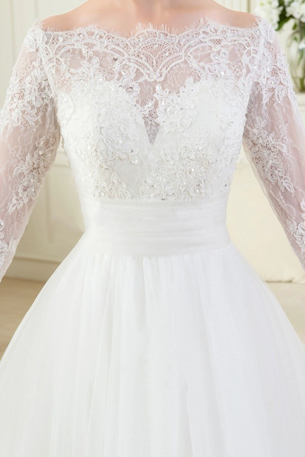 خدمة صانعي القطع الأصلية مسلم كم طويل الصورة الحقيقية شير ألف خط فستان الزفاف vestidos دي نوفيا