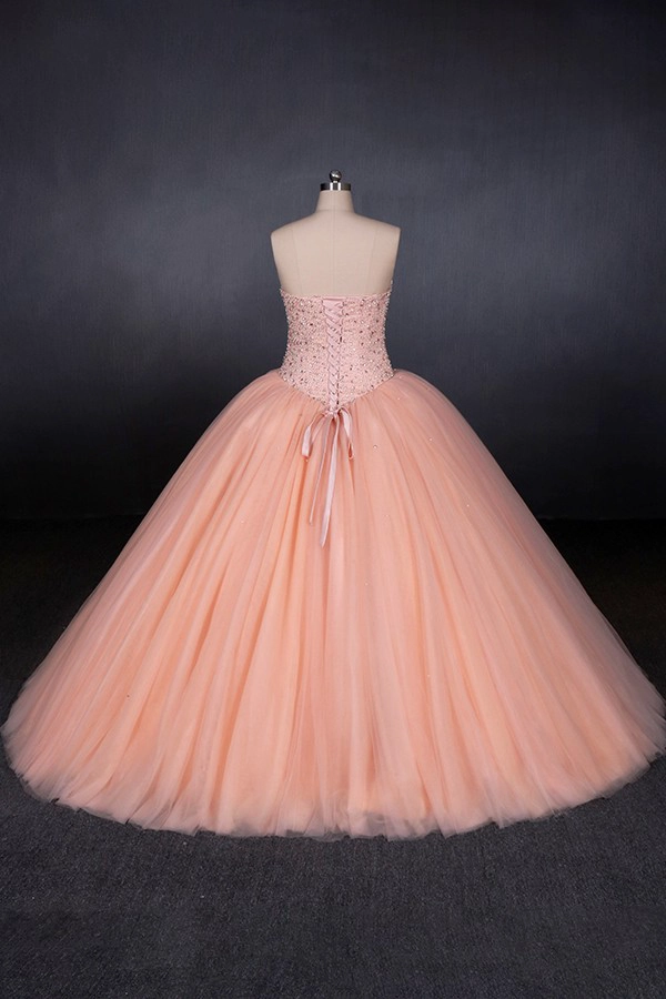 Robe de bal rose dentelle appliques perles robe de mariée princesse robes manteau novia