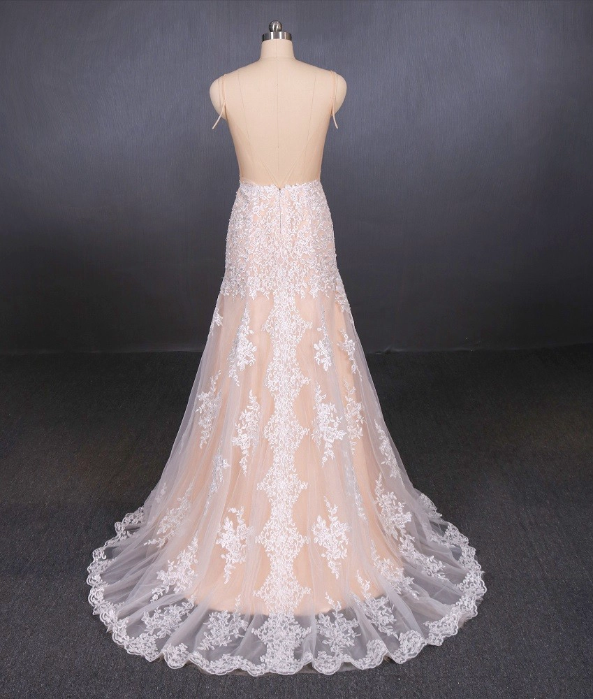 Sexy Spaghetti Strap Lace Casual suknie ślubne produkcji linii Suknie ślubne