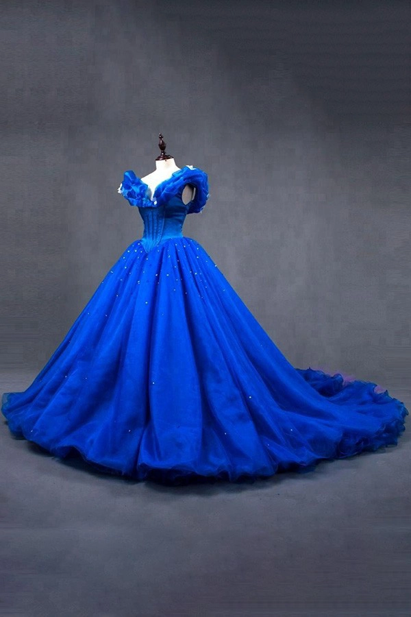 Impresionante servicio OEM más tamaño Royal Blue Prom Dresses